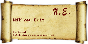 Nérey Edit névjegykártya